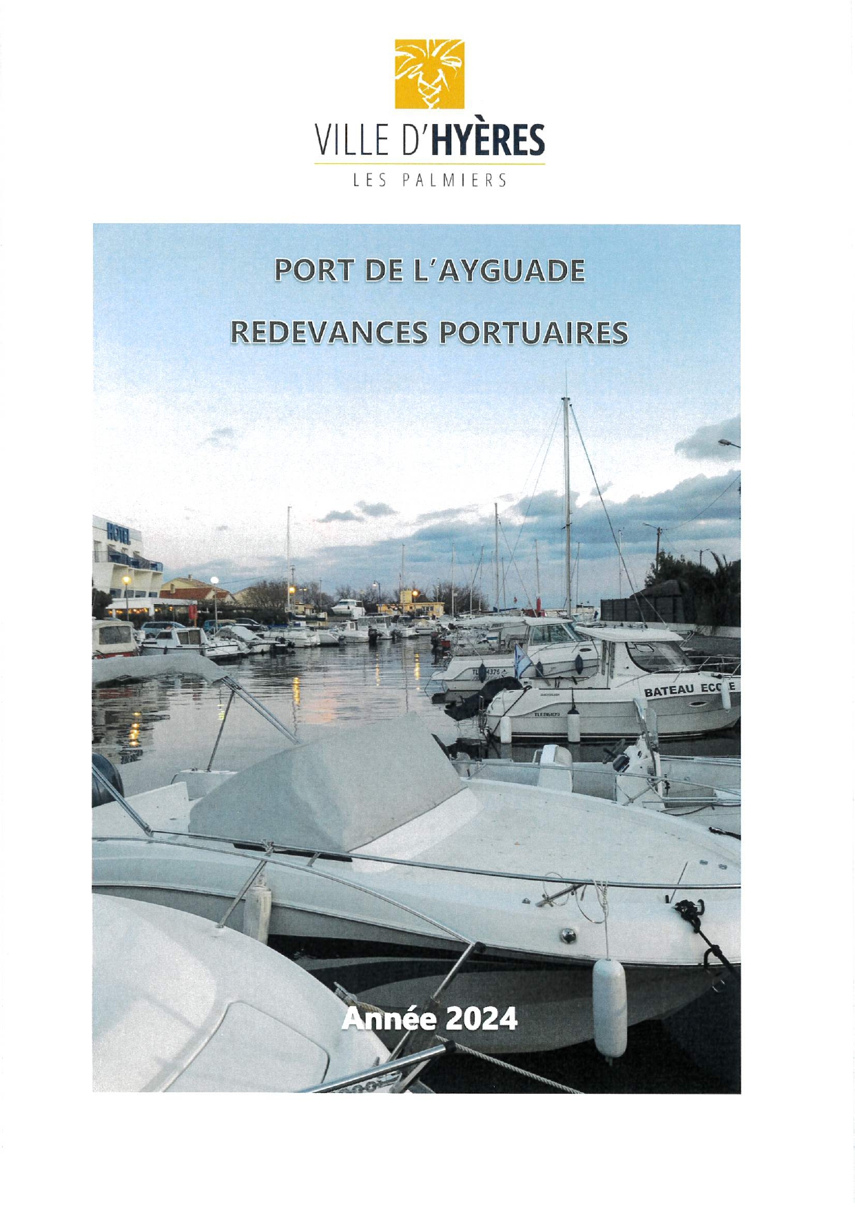 Tarifs du port de l'Ayguade